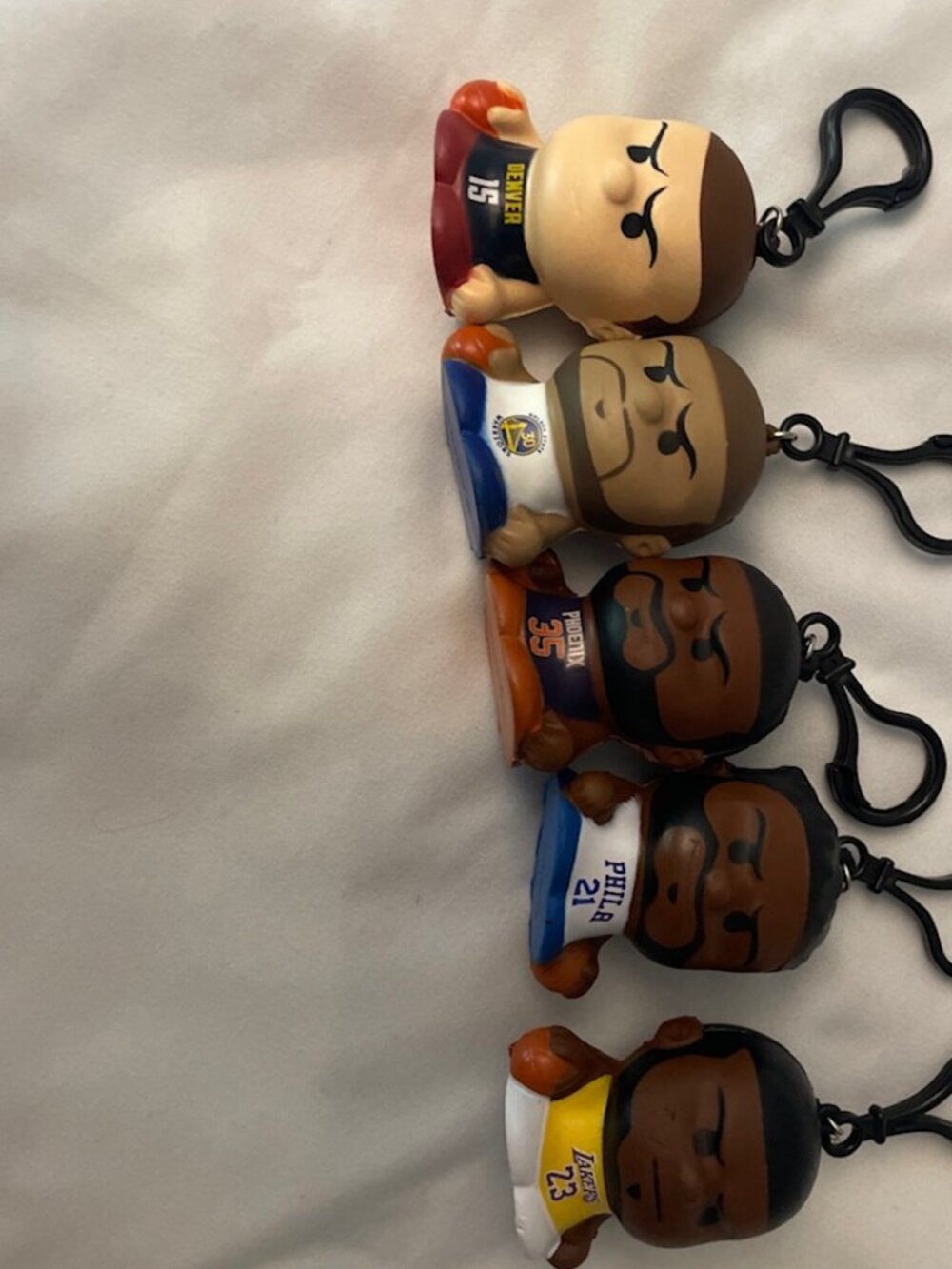NBA SqueezyMates Superstars Keychain Figure Lot of 5 Curry, LeBron, Durant